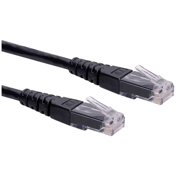 Roline 21.15.1525 RJ45 sieťové káble, prepojovacie káble CAT 6 U/UTP 0.50 m čierna netienený 1 ks; 21.15.1525