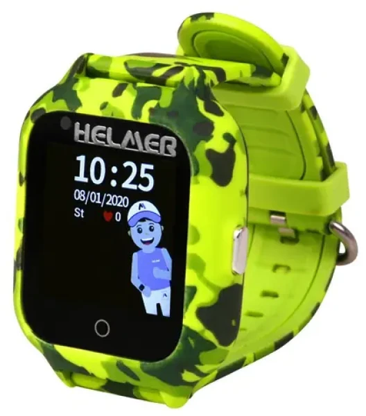 HELMER LK 710 zelená / Detské hodinky s GPS lokátorom / dotykový / nano SIM / 4G / IP67 / videohovor / Android a iOS (hlmlk710gn)