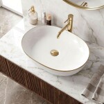 REA - Umývadlo na dosku CLEO White Gold Edge REA-U6211