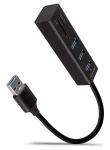 Axagon HMA-CR3A, USB 5Gbps húb, porty 3x USB-A + čítačka kariet SD/microSD, kovový, kábel USB-A 20cm (HMA-CR3A)