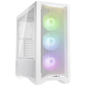 Lian Li LANCOOL II Mesh C RGB Snow Edition midi tower PC skrinka, herné puzdro biela 3 predinštalované LED ventilátory, bočné okno, prachový filter; Lancool II mesh C RGB snow