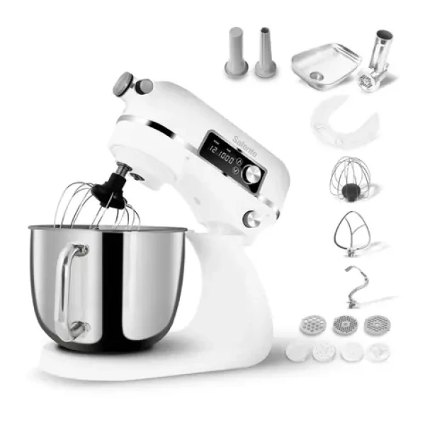 Salente DigiChef+ biela / kuchynský robot / 6 l / 1200W / celokovový / mäsomlynček / digitálny displej (DIGICHEF+)