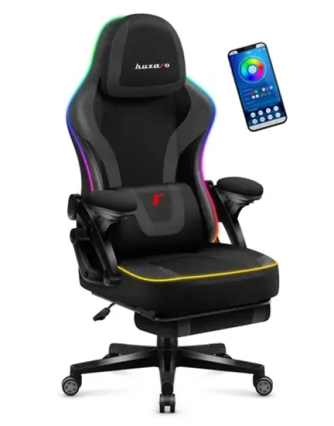 Huzaro Force 4.6 Mesh RGB čierna / Herná stolička / nastaviteľná / nosnosť až 130 kg / látka (HZ-FORCE 4.6 RGB BLACK MESH)