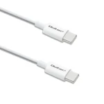 Qoltec 52360 Kábel USB-C 2.0 (M) - USB-C 2.0 (M) 1.5m biela / PD 60W / QC 3.0 (52360)