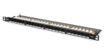 Digitus čierna / Patch panel / CAT6 / 0,5 U / 24x RJ45 / netienený / 19" (DN-91624U-SL-SH)