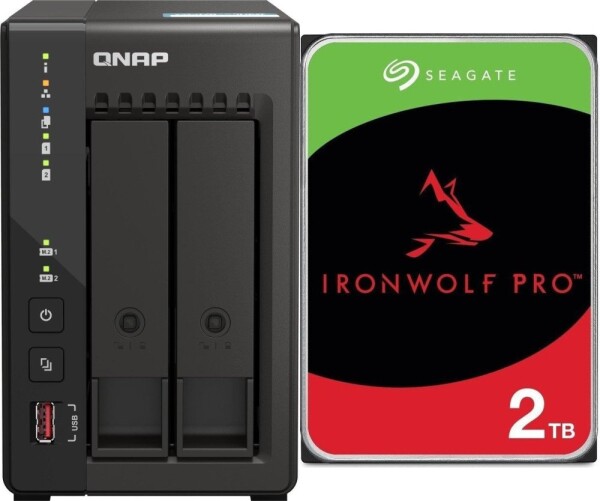 Qnap TS-253E-8G + Seagate IronWolf 2TB (ST2000VN003)