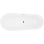 MEXEN/S - Dora voľne stojaca vaňa 150 x 75, biela, sifón a prepad meď kartáčovaná 52071507500-65