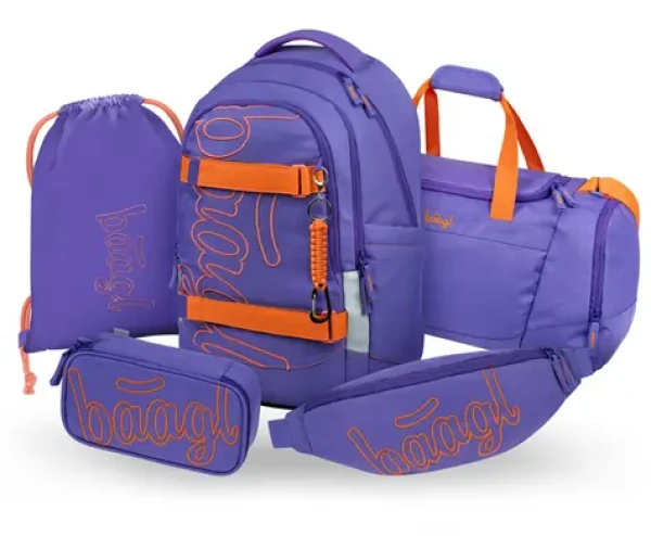 BAAGL SET 5 Skate Max Orange: batoh, penál, sáček, sportovní taška, ledvinka GRS (A-36074)