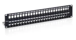 Equip čierna / Patch panel / 19" / 48 portov / 2U / tienený Cat6 / LSA-110 (769349)