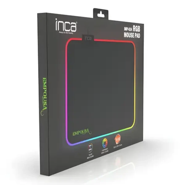 INCA IMP-024 Speed čierna / Herná podložka pod myš / RGB LED / 320 x 270 x 3 mm (IMP-024)