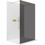 CERANO - Sprchová zástena Walk-in Onyx Duo Ľ/P - 8 mm - hranatá vzpera - zlatá, grafitové sklo - 120x200 CER-8050BD1773