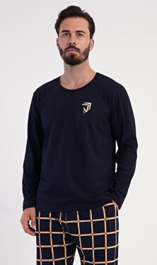 Pánske dlhé pyžamo Alfréd tmavě modrá XXL