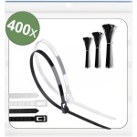 Quadrios 25CA724, 25CA724, sťahovacie pásky, 5 mm, 150 mm, 200 mm, 250 mm, čierna, biela, rozpojiteľné, s pákovým uzáverom, odolné voči UV žiareniu, odolné; 25CA724