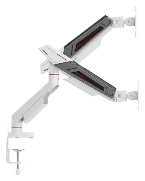 Equip Gaming čierna/biela / Stolový držiak pre dva monitory / 17-35" / VESA 75x75-100x100 / nosnosť 16 kg/monitor (650191)