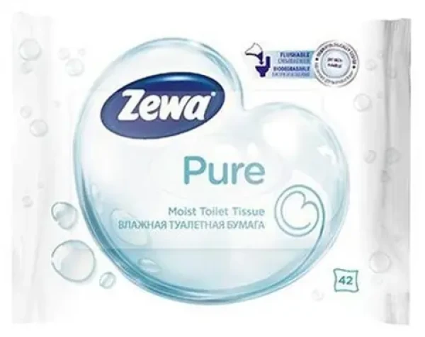 Tork Zewa Pure vlhčený toaletný papier / Vlhčený toaletný papier / Splachovateľný / 42 ks (6788-0)