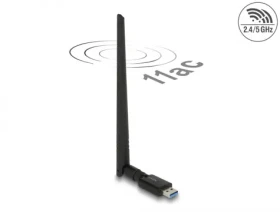 DeLock USB Dualband WLAN 867 + 300 Mbps s externou anténou (12535)