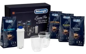 DeLonghi DLSC317 / Sada kávy a príslušenstva / 4× 250 g zrnková káva / 2 šálky na cappuccino / vodný filter (100002201968)