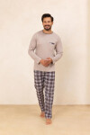 Regina 488 long/r M-XL Z25/26 pánske pyžamo Béžová M