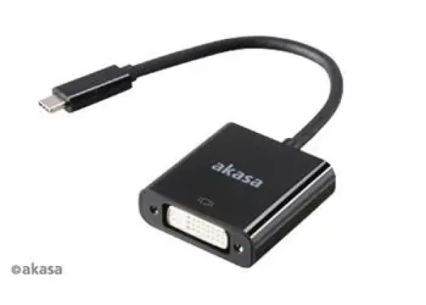 Akasa AK-CBCA09-15BK čierna / Redukcia USB-C na DVI / 15 cm (AK-CBCA09-15BK)