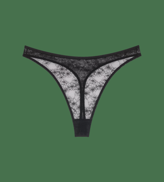 Dámske tangá Bright Spotlight High Leg string BLACK čierne 0004 TRIUMPH BLACK