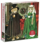 Galison Štvorcové puzzle Meowsterpiece: Arnolfiniho manželstvo