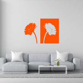 Veselá Stena Samolepka Margaréty Farba: oranžová, Veľkosť: 60 x 43 cm
