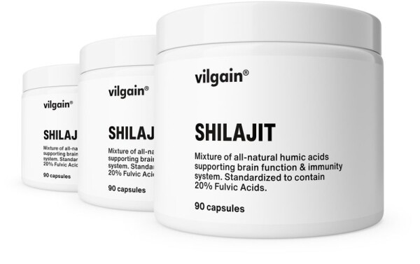 Vilgain Shilajit – 3× 20 % extrakt kyseliny fulvovej 90 kapsúl