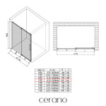 CERANO - Sprchové posuvné dvere Lantono L/P - 8 mm - Soft-Close - čierna matná, transparentné sklo - 130x195 CER-432049