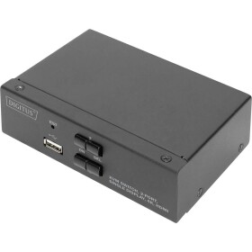 Digitus DS-12870 2 + 1 port prepínač KVM HDMI diaľkové ovládanie, klávesnica 3840 x 2160 Pixel; DS-12870