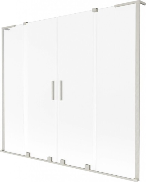MEXEN/S - Velar L Duo dvojkrídlová posuvná vaňová zástena 200 x 150, dekor, nikel kartáčovaný 896-200-003-32-97