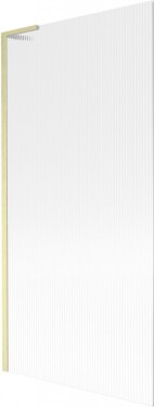 MEXEN/S - Next L vaňová zástena FIX 90 x 150, prúžky, zlatá kartáčovaná 895-090-000-03-09-55