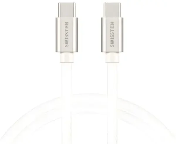 Swissten Textile strieborná / Dátový kábel / USB-C na USB-C / 3 m (71527211)