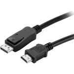 Value DisplayPort prepojovací kábel Konektor DisplayPort, Zástrčka HDMI-A 10.00 m čierna 11.99.5784 tienený Kábel DisplayPort; 11.99.5784