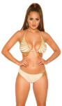 Sexy Neckholder-Bikini with chain white XL