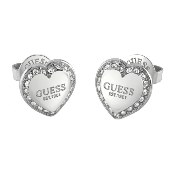 Guess Blyštivé srdiečkové náušnice Fine Heart JUBE01427JWRHT/U