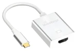 MediaRange USB-C na HDMI strieborná / Adaptér / 4K 30Hz / pozlátené kontakty (MRCS194)