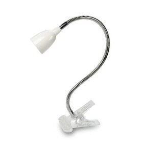 Solight WO33-W LED stolná lampička, 2.5W, 3000K, clip, biela farba (8592718014384)