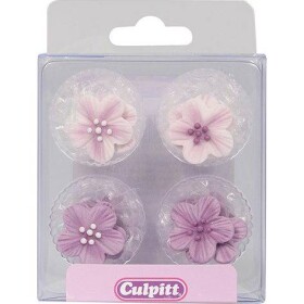 Cukrová ozdoba fialová květina 12 ks 3 cm - Culpitt - Culpitt