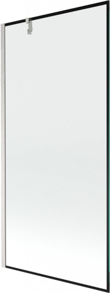 MEXEN/S - Next vaňová zástena FIX 90 x 150, čierna vzor, nikel kartáčovaná 895-090-000-00-70-97