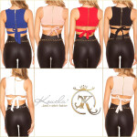 Sexy KouCla Crop Top for binding royalblue L