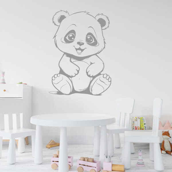 Veselá Stena Samolepka Roztomilý medvedík Farba: šedá, Veľkosť: 100 x 73 cm