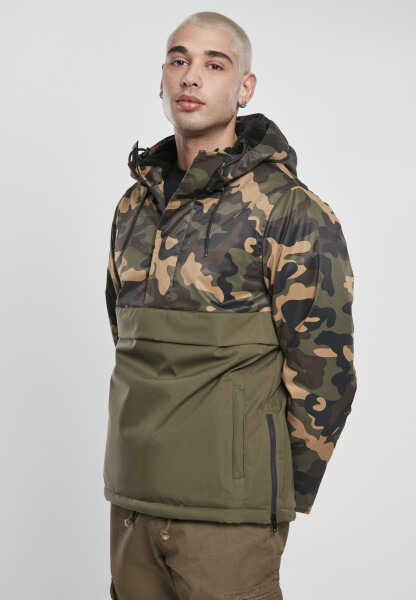 Camo Mix Pull Over Jacket olivovo/drevená kamufláž