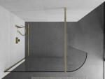 MEXEN/S - Kioto Sprchová zástena WALK-IN Walk-in 80 x 200, transparent 8 mm, zlatá kartáčovaná 800-080-101-55-06
