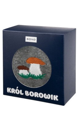 Ponožky SOXO - KING BOROWIK (King mushroom) šedá 40-45