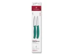VICTORINOX Swiss Classic Kuchynský nôž 8 cm set 2 ks zelená / rovné a vrúbkované ostrie (6.7694.2C1)
