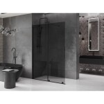 MEXEN/S - Velar Sprchová zástena posuvná Walk-in 160 x 200, grafit 8 mm, čierna 871-160-000-43-70