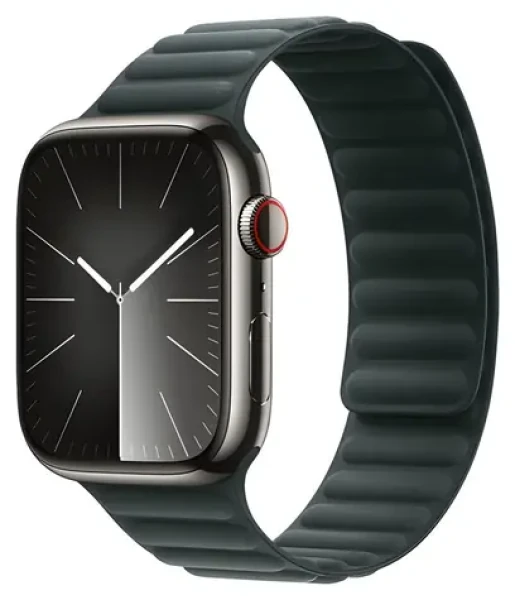 Devia Deluxe Magnetic Fiber tmavo zelená / Remienok / Apple Watch 44/45/46mm / magnetický (6942297104600)