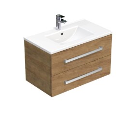 Kúpeľňová skrinka s umývadlom SAT Cube Way 80x53x46 cm dub Hickory CUBE46802DHMOD CUBE46802DHMOD