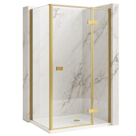 REA/S - Sprchovací kút Atlas 80x80 Brush Gold vpravo KPL-K4373