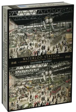 GIBSONS Puzzle Stanica Waterloo v roku 1848 a 1948